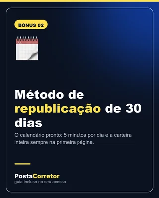 Capa do bônus 2: método de republicação de 30 dias